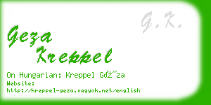 geza kreppel business card